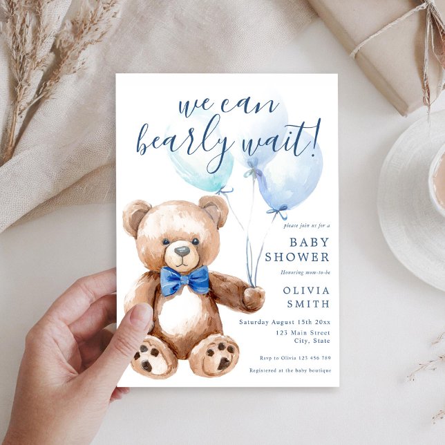 Invitación Podemos Esperar A Que El Niño Teddy Bear Baby Show (Subido por el creador)
