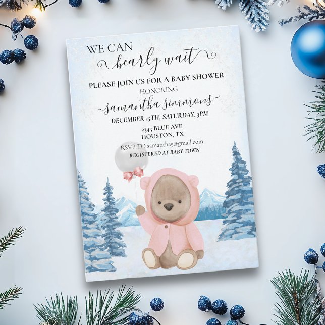 Invitación Podemos esperar a que los Navidades de Baby Shower (Subido por el creador)