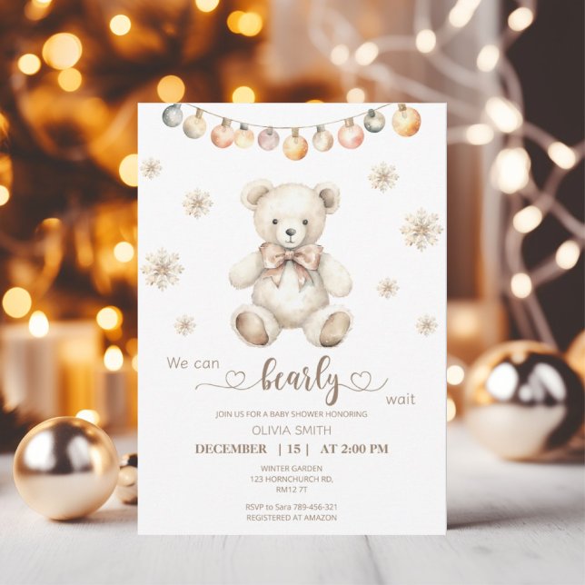 Invitación Podemos esperar a que los Navidades de Baby Shower (Subido por el creador)