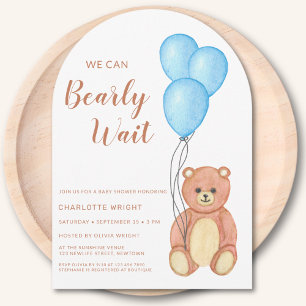 Invitación Podemos Esperar A Que Teddy Bear Arco Baby Shower