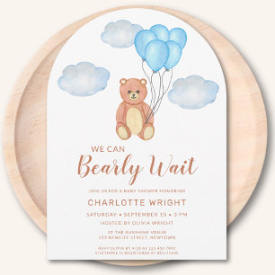 Invitación Podemos Esperar A Que Teddy Bear Arco Baby Shower