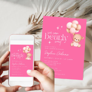 Invitación Podemos Esperar A Que Teddy Bear Baby Shower Calie