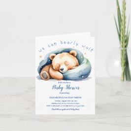 Invitación Podemos Esperar A Que Teddy Bear Baby Shower Inv