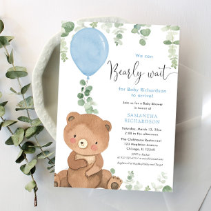 Invitación Podemos esperar a que un niño duche un globo