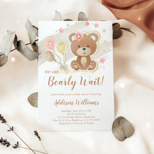 Invitación Podemos Esperar A Teddy Bear Baby Shower
