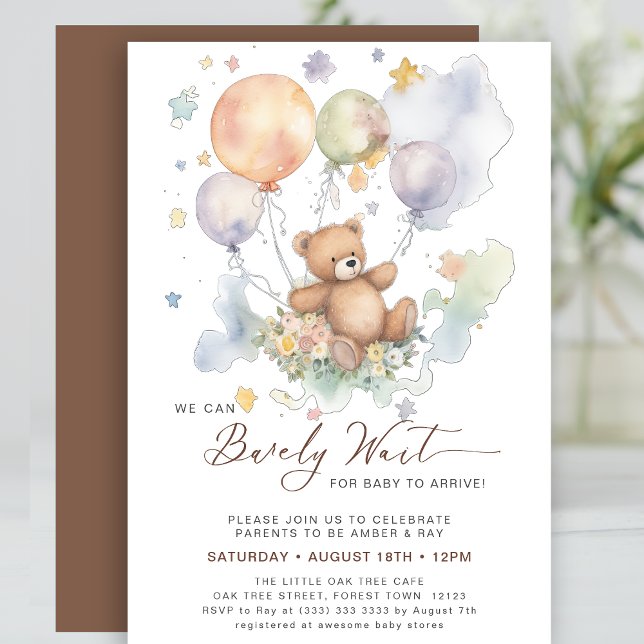 Invitación Podemos Esperar A Teddy Bear Baby Shower (Subido por el creador)
