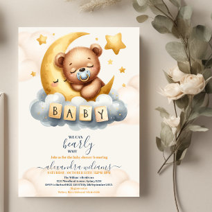 Invitación Podemos Esperar A Teddy Bear Baby Shower