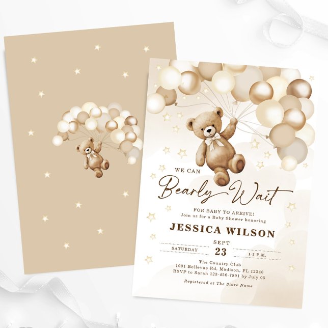 Invitación Podemos Esperar A Teddy Bear Baby Shower (Subido por el creador)