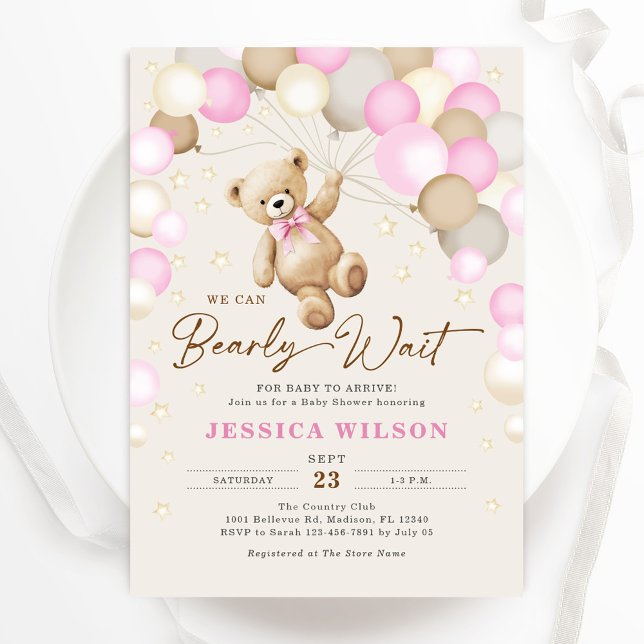 Invitación Podemos Esperar A Teddy Bear Baby Shower (Subido por el creador)