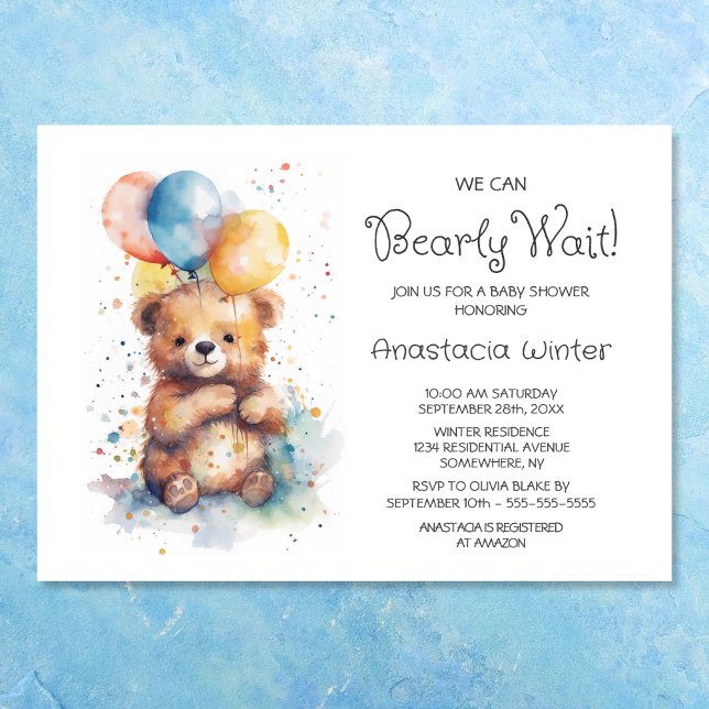 Invitación Podemos Esperar A Teddy Bear Baby Shower (Subido por el creador)