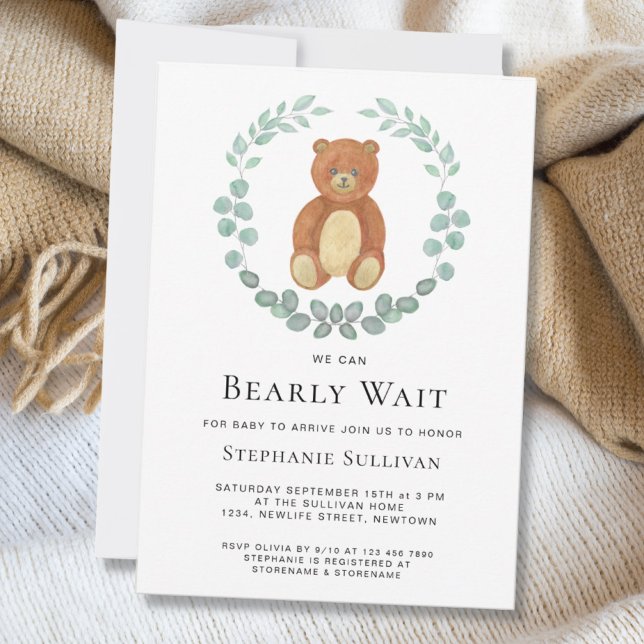 Invitación Podemos Esperar A Teddy Bear Baby Shower (Subido por el creador)