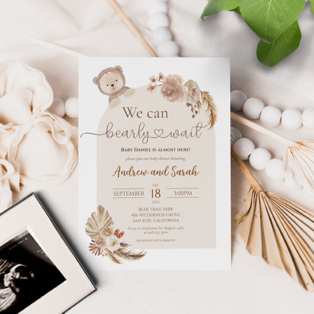 Invitación Podemos Esperar A Teddy Bear Baby Shower (Subido por el creador)