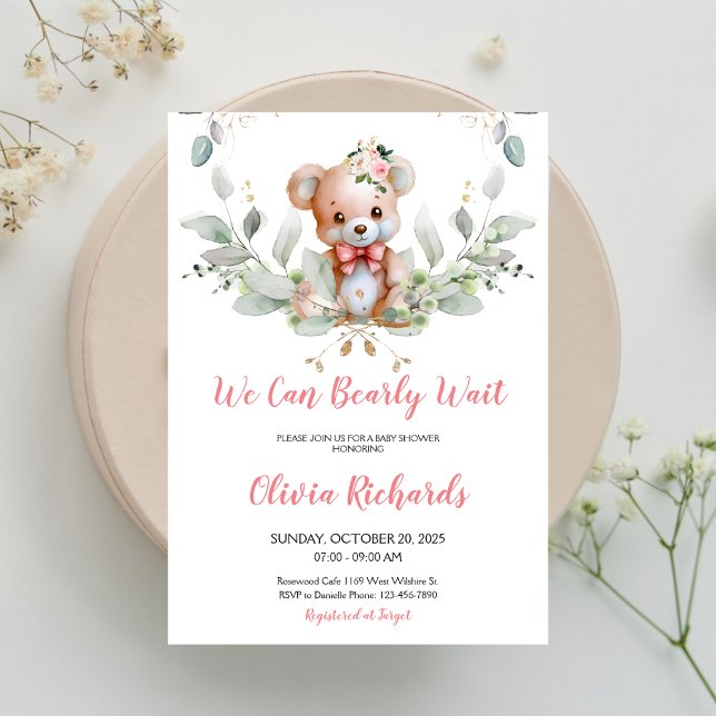 Invitación Podemos Esperar A Teddy Bear Baby Shower (Subido por el creador)