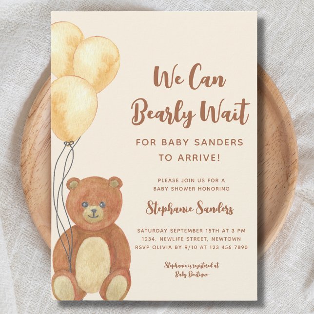 Invitación Podemos Esperar A Teddy Bear Baby Shower (Subido por el creador)