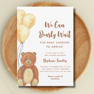 Invitación Podemos Esperar A Teddy Bear Baby Shower