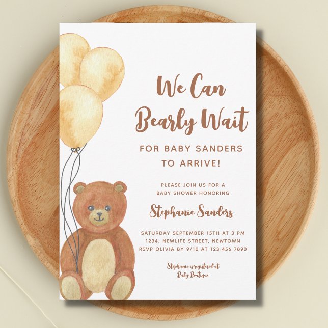 Invitación Podemos Esperar A Teddy Bear Baby Shower (Subido por el creador)