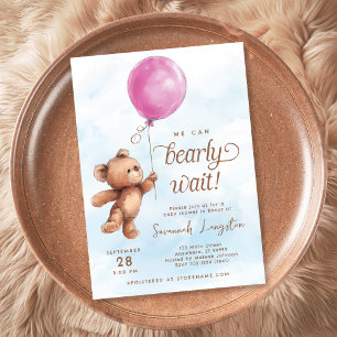 Invitación Podemos Esperar A Teddy Bear Baby Shower