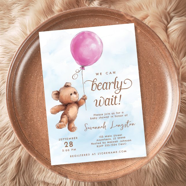 Invitación Podemos Esperar A Teddy Bear Baby Shower (Subido por el creador)
