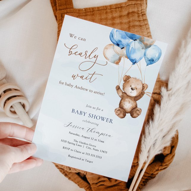 Invitación Podemos Esperar A Teddy Bear Baby Shower (Subido por el creador)