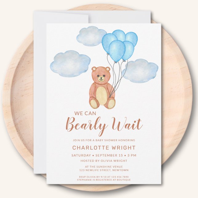 Invitación Podemos Esperar A Teddy Bear Baby Shower (Subido por el creador)
