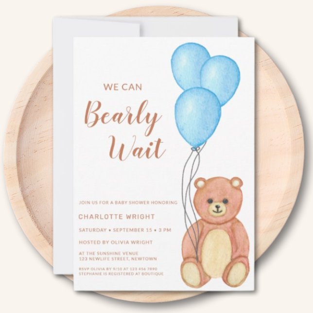 Invitación Podemos Esperar A Teddy Bear Baby Shower (Subido por el creador)