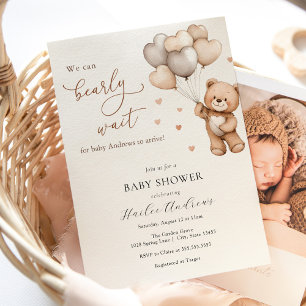Invitación Podemos Esperar A Teddy Bear Baby Shower