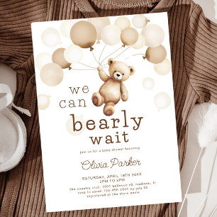 Invitación Podemos Esperar A Teddy Bear Baby Shower