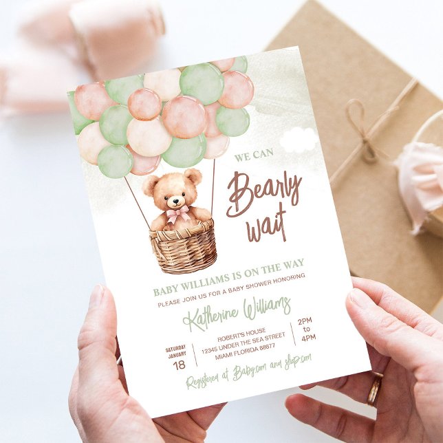 Invitación Podemos Esperar A Teddy Bear Baby Shower (Subido por el creador)