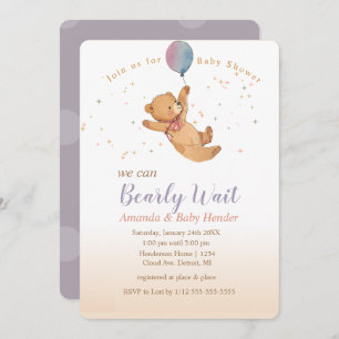 Invitación Podemos Esperar A Teddy Bear Baby Shower
