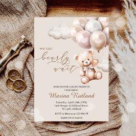Invitación Podemos Esperar A Teddy Bear Baby Shower Neutral