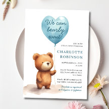Podemos Esperar A Teddy Bear Blue Boy Baby Shower