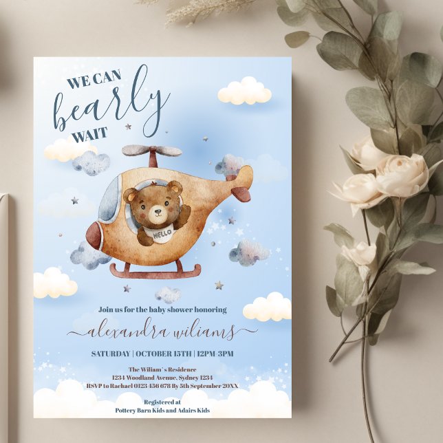 Invitación Podemos Esperar A Teddy Bear Blue Boy Baby Shower (Subido por el creador)