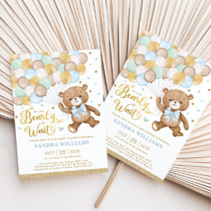Invitación Podemos Esperar A Teddy Bear Boy Baby Shower