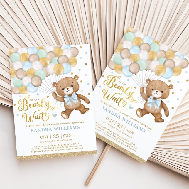 Invitación Podemos Esperar A Teddy Bear Boy Baby Shower (Subido por el creador)