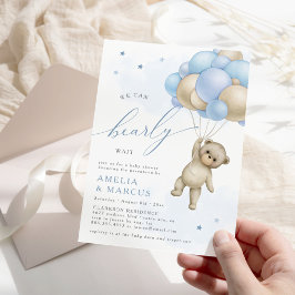 Invitación Podemos Esperar A Teddy Bear Boy Baby Shower Invi