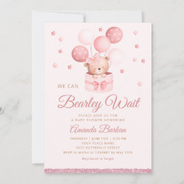 Invitación Podemos Esperar A Teddy Bear Chica Baby Shower