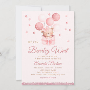 Invitación Podemos Esperar A Teddy Bear Chica Baby Shower