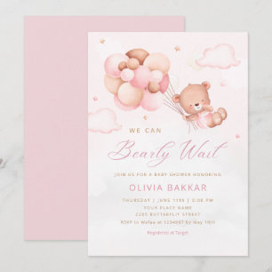 Invitación Podemos Esperar A Teddy Bear Chica Baby Shower