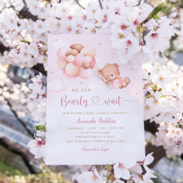 Invitación Podemos Esperar A Teddy Bear Chica Baby Shower