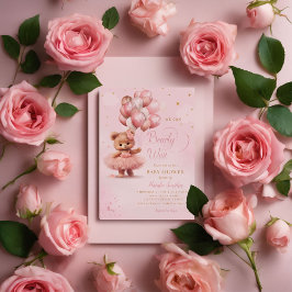 Invitación Podemos Esperar A Teddy Bear Chica Baby Shower