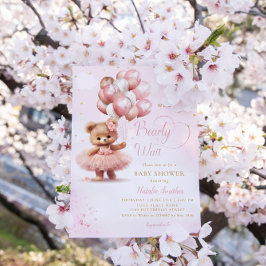 Invitación Podemos Esperar A Teddy Bear Chica Baby Shower
