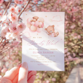 Invitación Podemos Esperar A Teddy Bear Chica Baby Shower