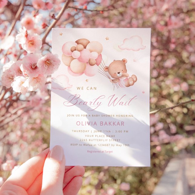 Invitación Podemos Esperar A Teddy Bear Chica Baby Shower (Subido por el creador)