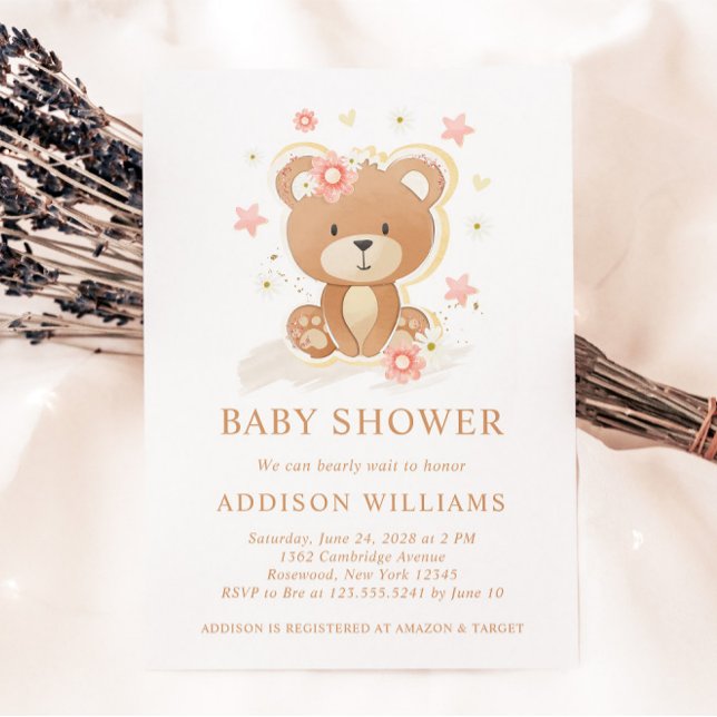 Invitación Podemos Esperar A Teddy Bear Chica Baby Shower (Subido por el creador)