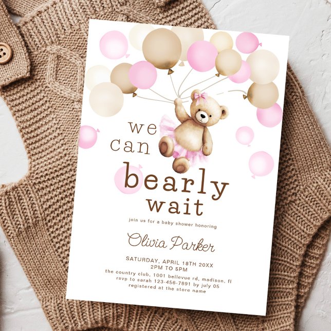 Invitación Podemos Esperar A Teddy Bear Chica Baby Shower (Subido por el creador)