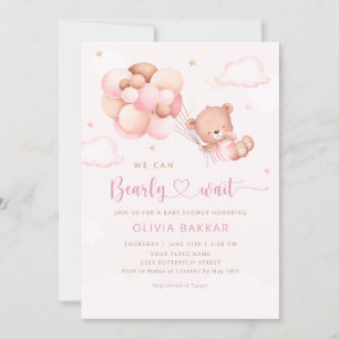 Invitación Podemos Esperar A Teddy Bear Chica Baby Shower