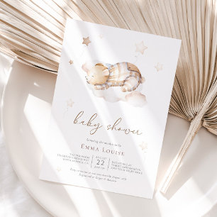 Invitación Podemos esperar a Teddy Bear en la nube Baby Showe