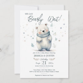 Invitación Podemos Esperar A Teddy Bear Winter Baby Shower