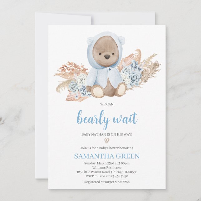 Invitación Podemos Esperar Baby Shower (Anverso)