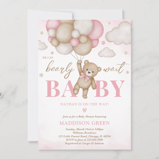 Invitación Podemos Esperar Baby Shower (Anverso)